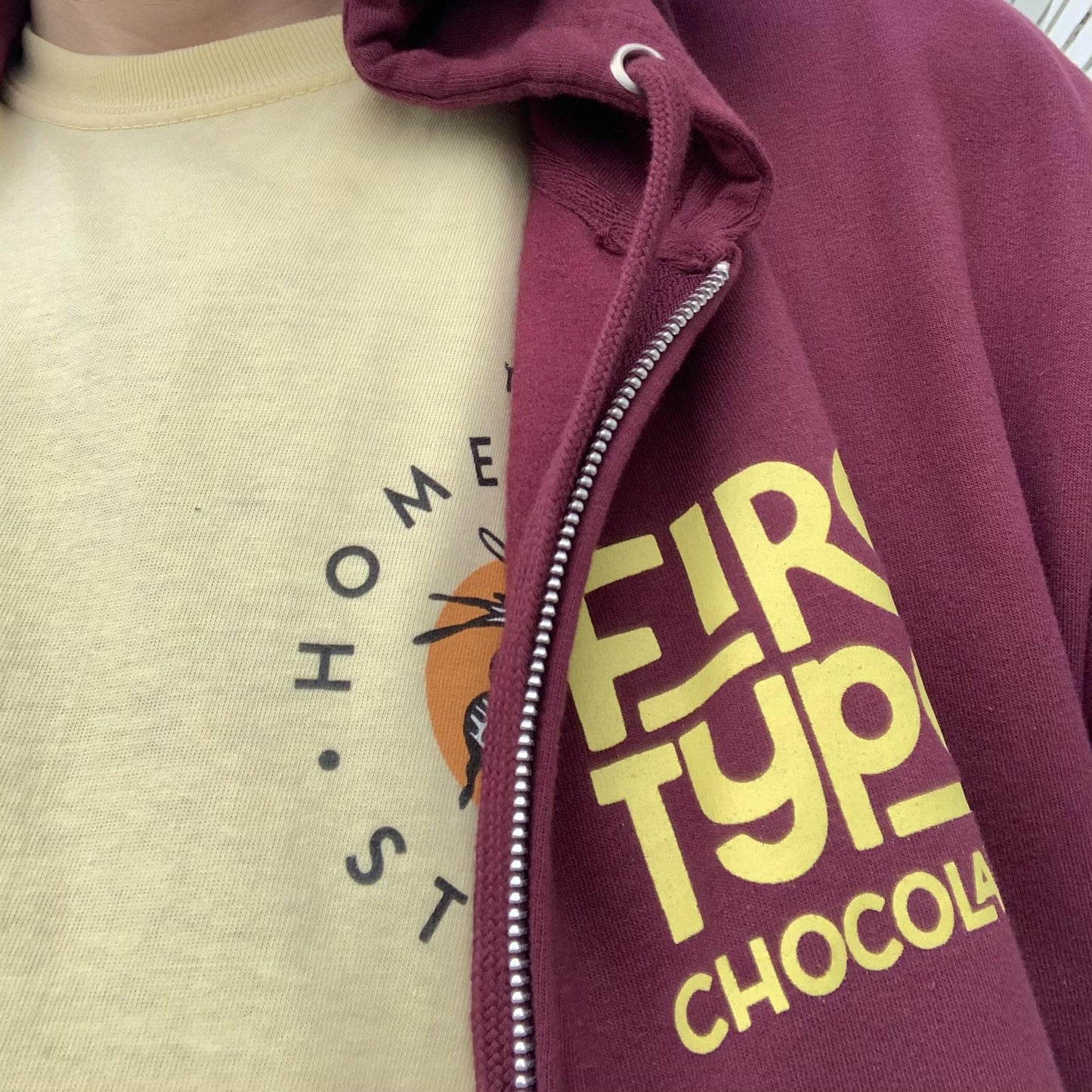 Firetype Chocolate Zip-Up Hoodie