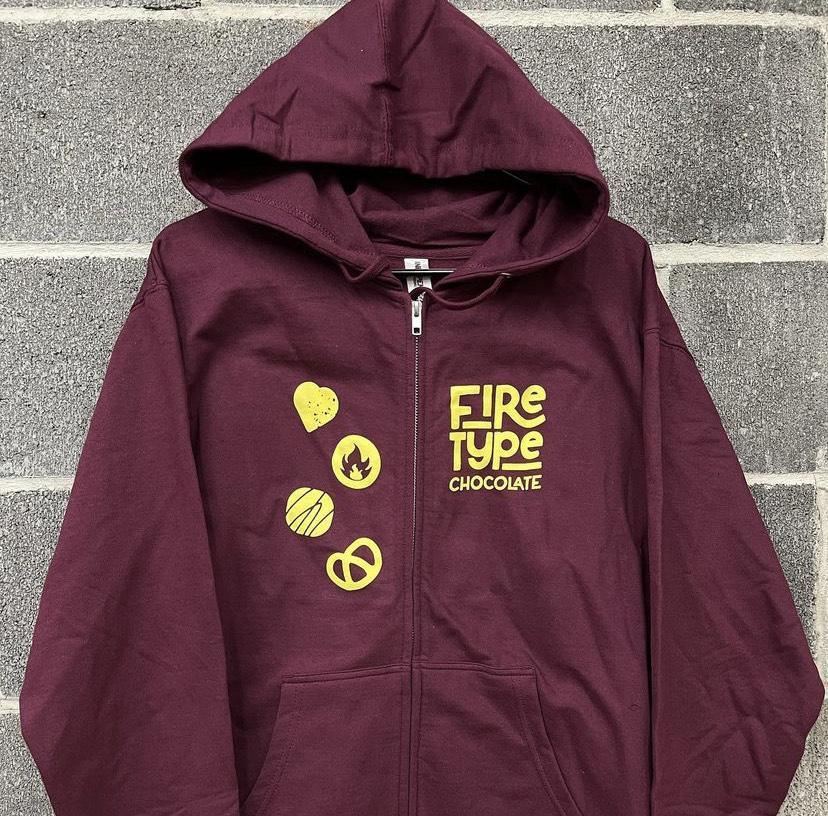 Firetype Chocolate Zip Up Hoodie