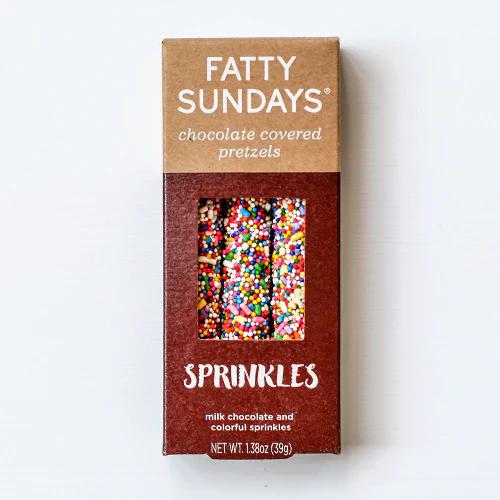 Sprinkles and Chocolate Covered Pretzels - Fatty Sundays